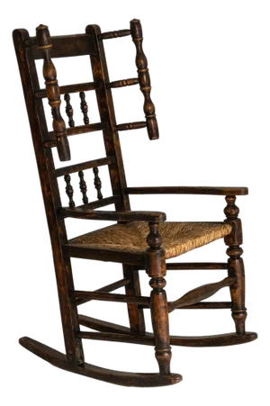19th Century English Lancashire Ash and Elm Spindle Wingback Chair