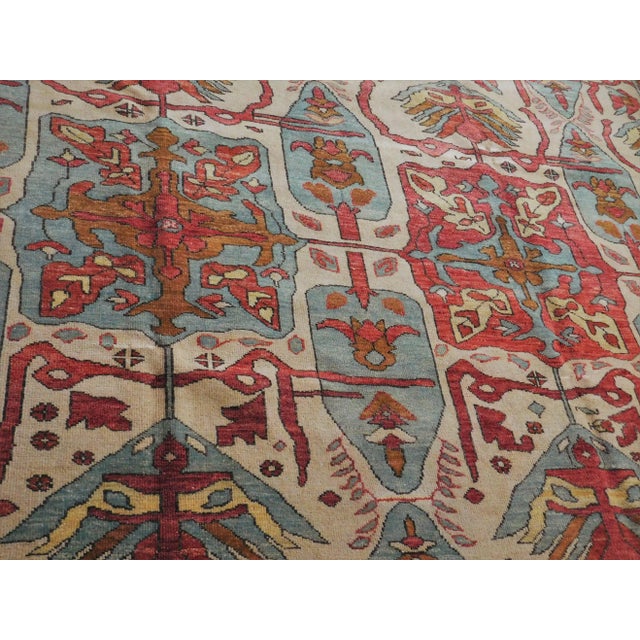 Hand Knotted Indo Heriz Tribal Motif Rug - 8'x 10' For Sale - Image 9 of 10