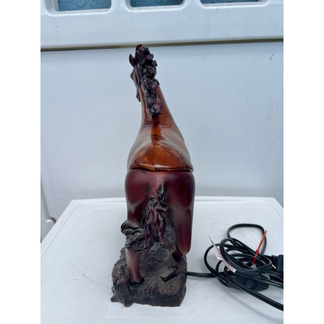 Vintage Stallion Horse Figurine Light For Sale In West Palm - Image 6 of 8