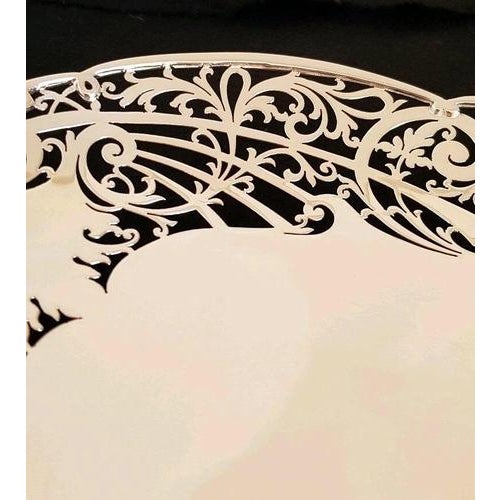 Sterling Silver Pierced Cake Stand from Cooper Brothers, 1942 For Sale - Image 9 of 14