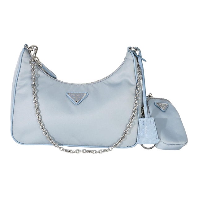 Blue Nylon Saffiano Leather Re-Edition 2005 For Sale