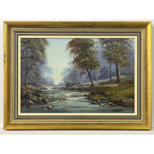 Oil Painting of Tree Lined River in a Forest in Ireland by Irish Artist 1980 Circa For Sale - Image 13 of 16