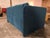 Mid-Century Modern Vintage 1980's Reupholstered Love Seat in Crushed Turquoise Velvet With Rounded Arms For Sale - Image 3 of 9
