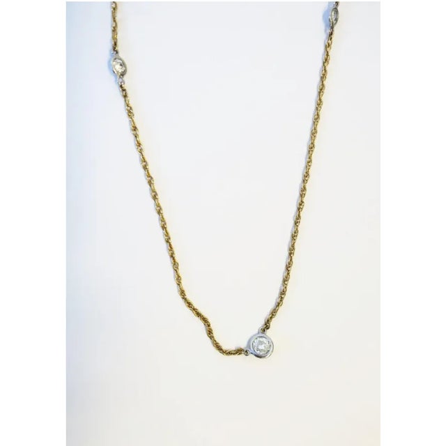 This is part of Chairish’s Fine Jewelry assortment. A beautiful estate old European cut diamond necklace crafted in...