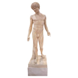 Large 19th Century Plaster Sculpture of a Greek Figure, 1890s For Sale