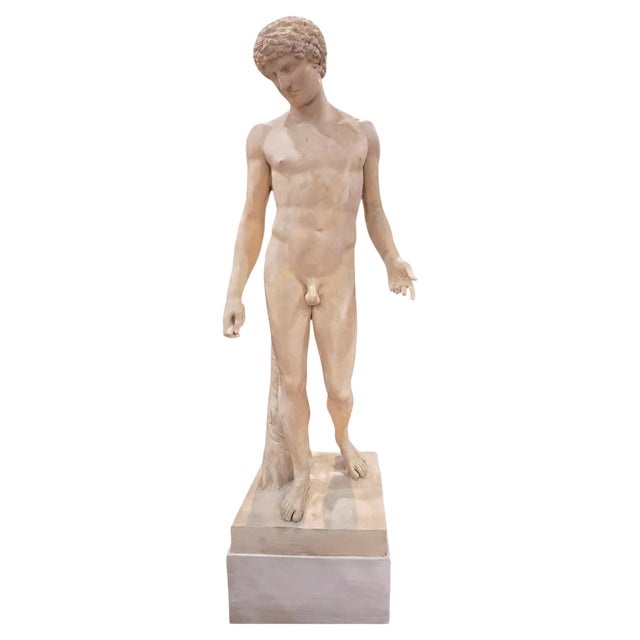Large 19th Century Plaster Sculpture of a Greek Figure, 1890s For Sale