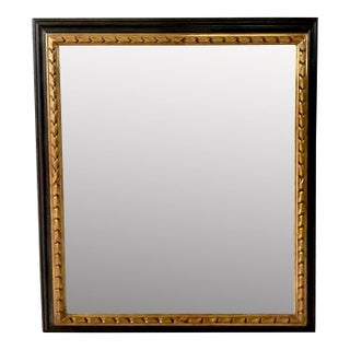 Custom Facet-Edge Guilt Mirror With Crocodile Skin Textured Wood, Beveled Glass For Sale