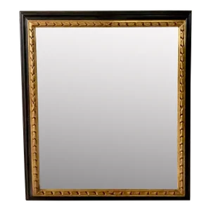 Custom Facet-Edge Guilt Mirror With Crocodile Skin Textured Wood, Beveled Glass