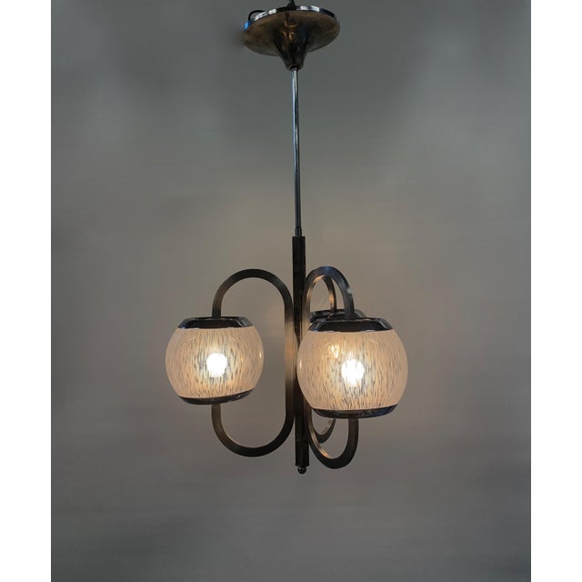 Silver Modernist Chandelier by Nason-Moretti, 1970 For Sale - Image 8 of 8