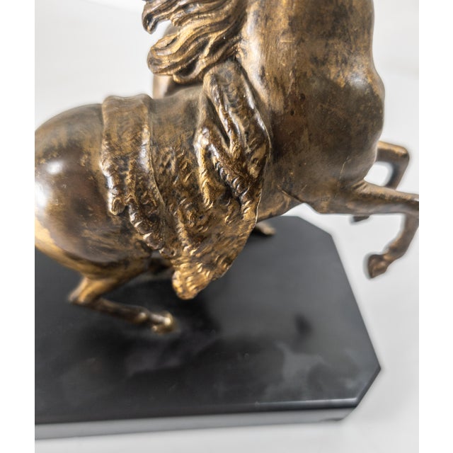 19th Century French Gilt Bronze of Rearing Marly Horse After Guillaume Coustou For Sale - Image 16 of 17