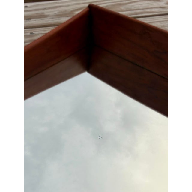 Chestnut Vintage 1960's Teak Danish Wall Mirror With Shelf For Sale - Image 8 of 8