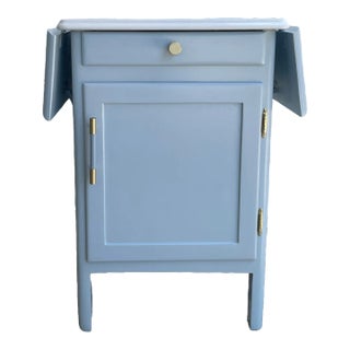 Vintage 1940s Refinished Enamel Top Multipurpose Cabinet For Sale