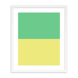 Color Studies, Seafoam Green/Yellow by Pencil & Paper in White Frame, Small Art Print For Sale