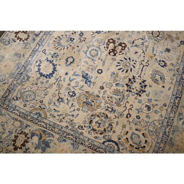 Antique Zabihi Collection Pictorial Tabriz Angel Border Rug - 6'6" x 10'2" For Sale In New York - Image 6 of 8