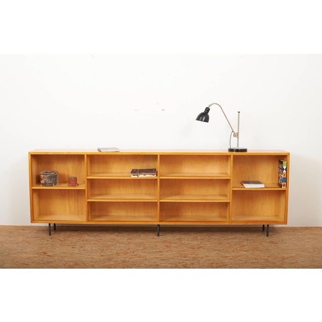 Shelf with Black Steel Legs and Birch Veneered Body For Sale - Image 6 of 15