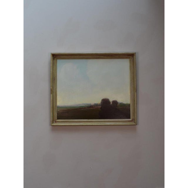 Signed oil painting on board by Anthony Kirkhaar depicting a summer landscape in Holland. Mid-20th-century Dutch art.