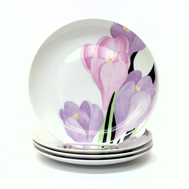 Ceramic Mikasa Fine Porcelain 'Vogue' Tulip Plates - Place Settings for 4/Set of 8 For Sale - Image 7 of 12