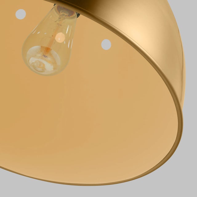 Transitional Thomas O'Brien by Visual Comfort Studio Robbie 1-Light Large Pendant in Burnished Brass For Sale - Image 3 of 4