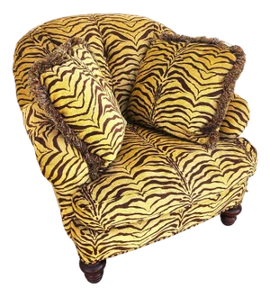 Sherrill Armchair Tufted Animal Print Arm Covers
