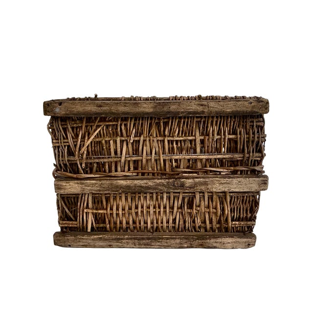 Antique French Wicker Wine Bottle Storage Crate For Sale - Image 9 of 11