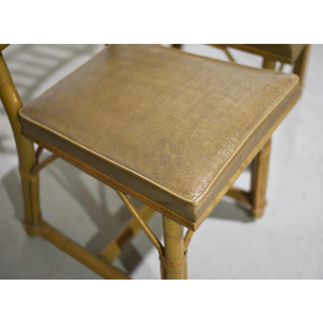 Wood Mid Century Rattan Bamboo John Wisner Dining Chairs by Ficks Reed - Set of 4 For Sale - Image 7 of 9
