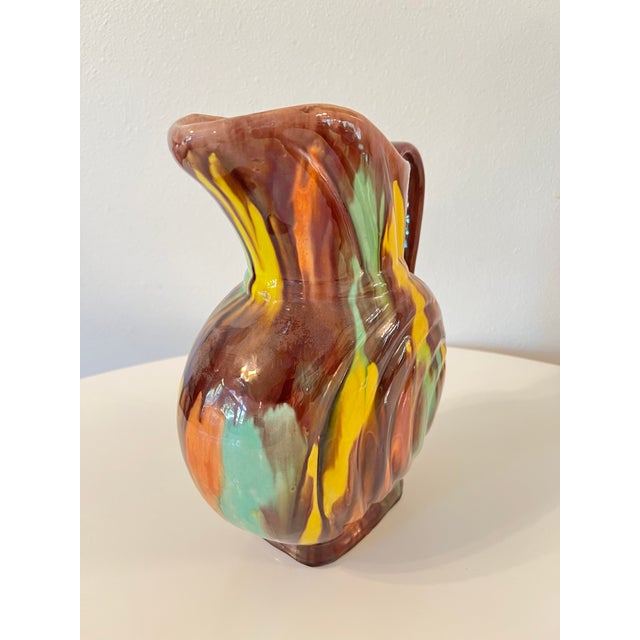 1930s 1930s Earthenware Marbled Glaze Pitcher For Sale - Image 5 of 7