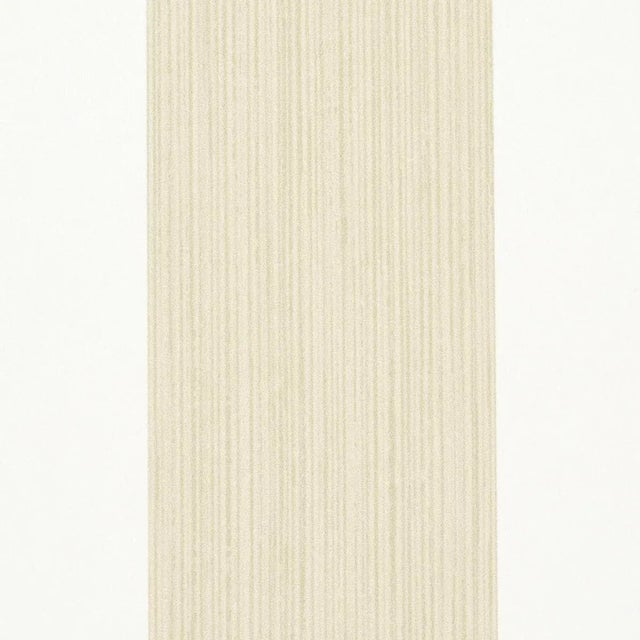 Transitional Schumacher Edwin Stripe Wide Wallpaper in Straw For Sale - Image 3 of 3