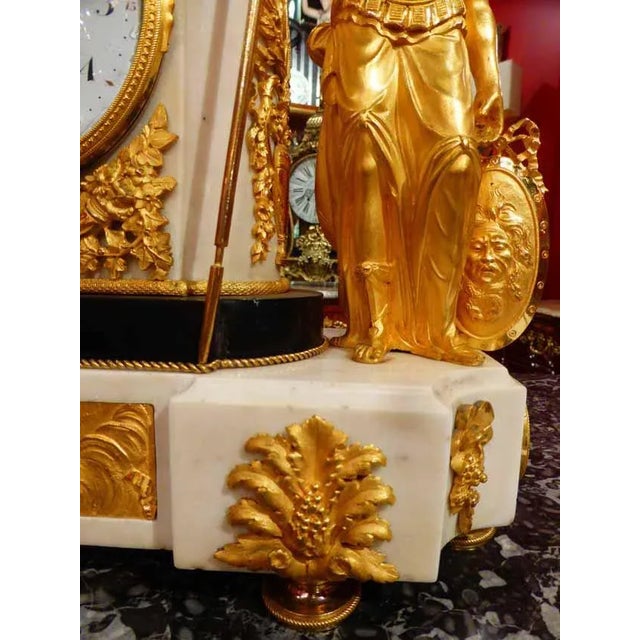Clock louis xvi a la minerve '' beautiful clock in marble and gilded bronze a la minerve , this clock is of louis xvi...
