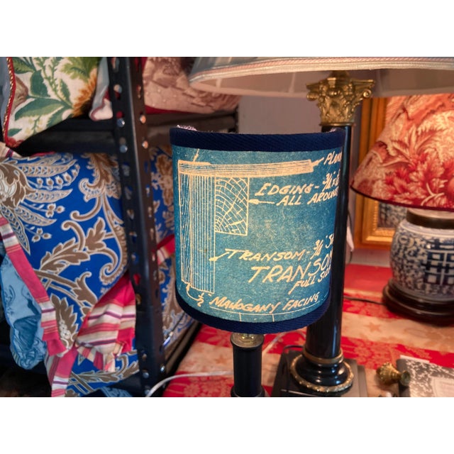 Mary Jane McCarty Designs Vintage Ship Blueprint Lampshades For Sale - Image 4 of 5