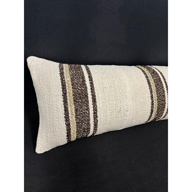 Turkish Hemp Pillow Cushion Natural Beige Brown Cushion Cover 12"x46" #30320 Enhance your home decor with our Kilim Pillow...
