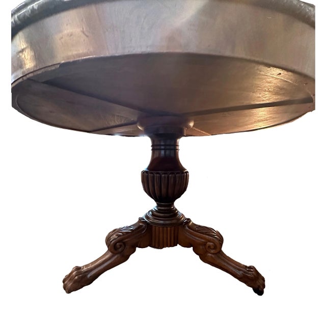 Wood Late 19th Century Charles X Walnut Pedestal Table With Marble Top For Sale - Image 7 of 9