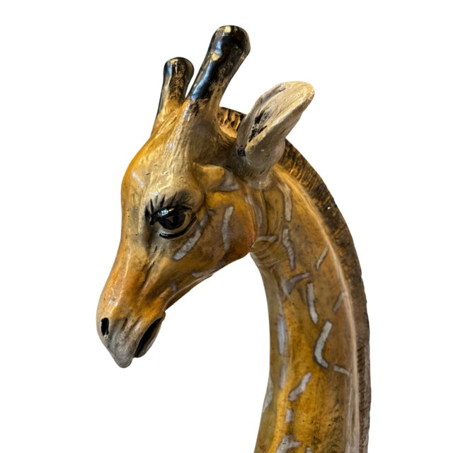 African Giraffe at Rest, a Hand-Painted Resin Sculpture For Sale - Image 3 of 12