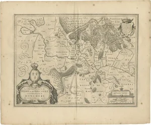Antique Map of the Region of Sedan and Doncheri by Janssonius, 1657