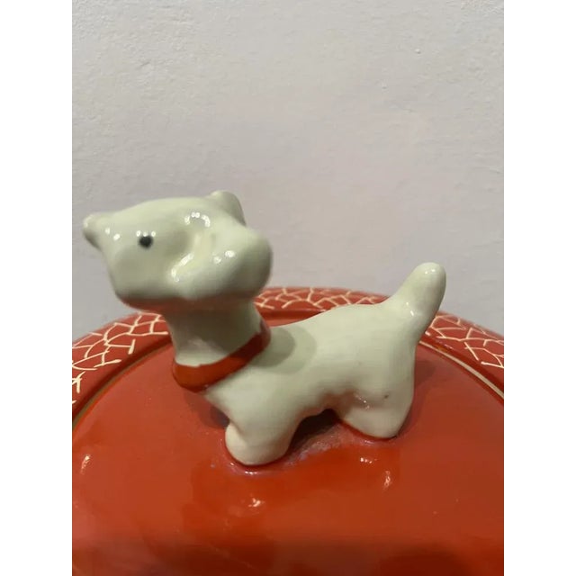 Coral Red Ceramic Box from Zulimo Arezzo of Perugia, Italy, 1940s, in Very Good conditions. Designed 1920 to 1949 This...