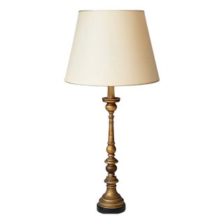 Florentine Wooden Table Lamp, 1960s For Sale