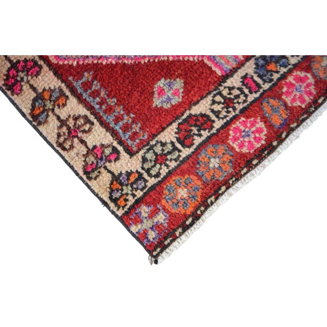 Turkish Runner Rug, Hand-Knotted Organic Wool Runner Rug Kitchen Island Sied Long - Narrow Runner For Sale - Image 12 of 14