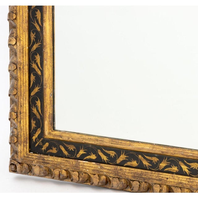 Italian Ebonized and Giltwood Rectangular Mirror For Sale - Image 4 of 6
