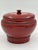 Antique Chinese Red Lacquered Round Wood Box Rice Bucket With Lid For Sale - Image 9 of 11