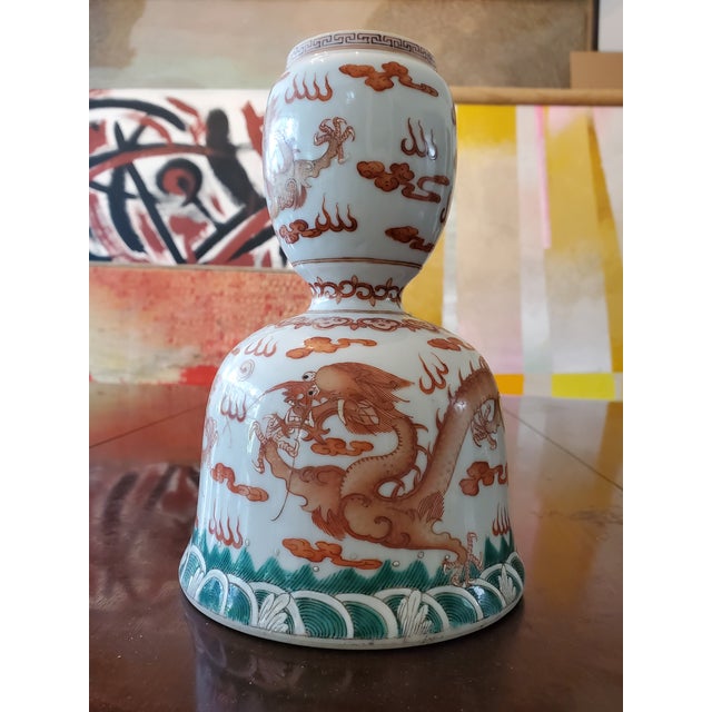 Vintage Chinese Porcelain Five Clawed Porcelain Dragon Vase For Sale - Image 9 of 9