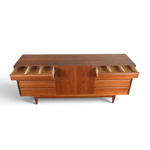Wood Mid 20th Century Svend Age Madsen Thirteen Drawer Dresser in Teak, Attributed For Sale - Image 7 of 14