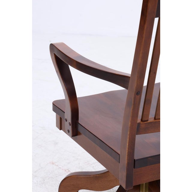 Vintage Wooden Swivel Office Chair For Sale - Image 10 of 15