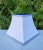 White Contemporary Small White Linen Lampshade Clip on Blue Trim Square Bell For Sale - Image 8 of 13