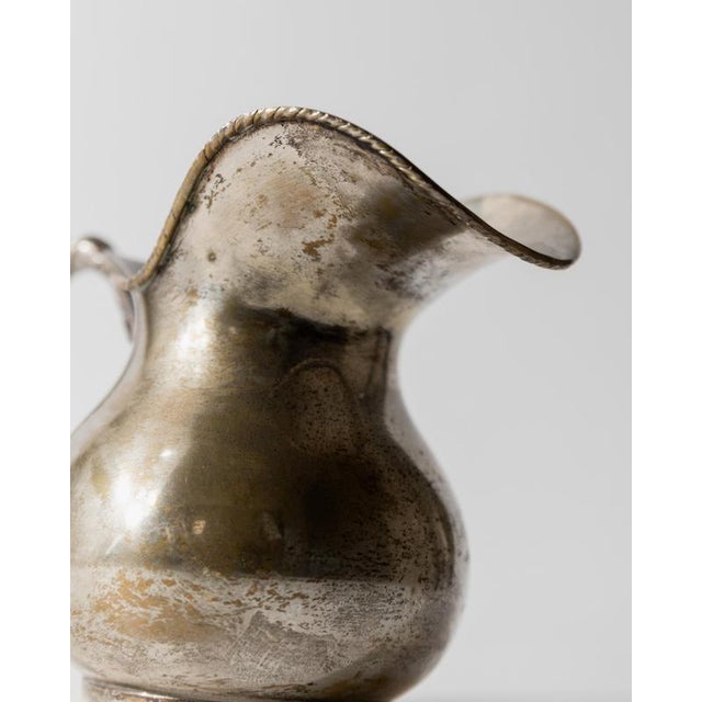 Vintage Hammered Silver Plated Creamer with Twisted Handle by Calegaro Padua, 1920s For Sale - Image 4 of 12