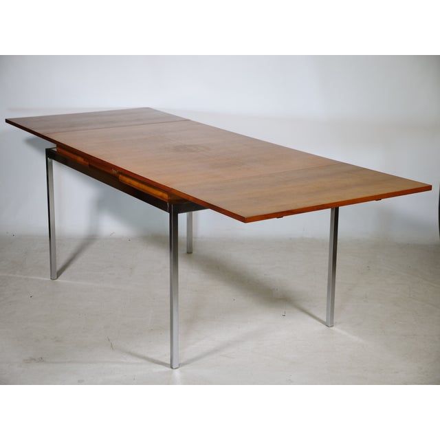 Mid-Century Dining Table in Walnut with Chrome Frame, 1960s For Sale - Image 11 of 11