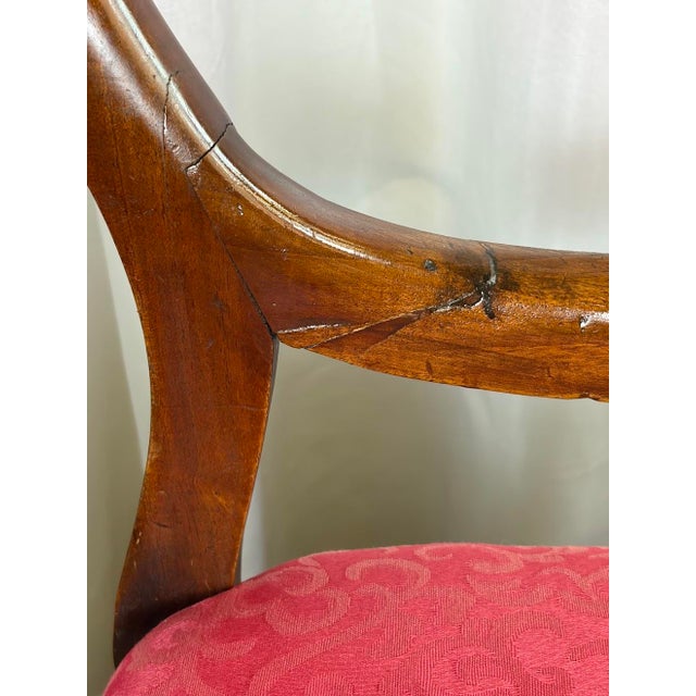 Set of 4 Mid-19th Century Uk Victorian Open Balloon Back Chairs – Ruby Damask For Sale - Image 12 of 12