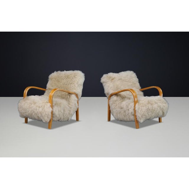 1940s Czech Bentwood Lounge Chairs, 1940s, Set of 2 For Sale - Image 5 of 15