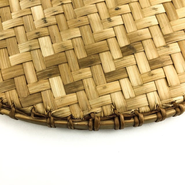 Vintage Flat Flour Basket Lid Wall Art For Sale - Image 9 of 11