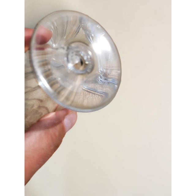 Glass Vintage Crystal Water Glasses with Rex Pattern from Baccarat, 1920s, Set of 7 For Sale - Image 7 of 9