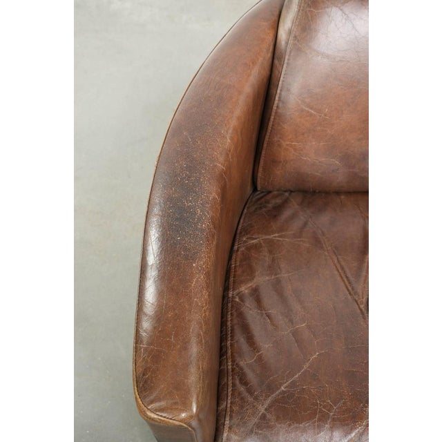 Animal Skin Club Chair in Brown Cowhide Leather For Sale - Image 7 of 16