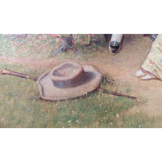 Lovers, Early 19th Century, Oil on Canvas For Sale - Image 6 of 9